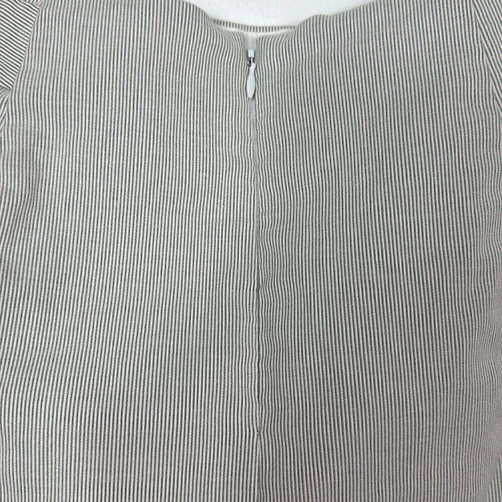 Poleci Gray White Striped Faux Wrap Pencil Midi Skirt Size 8 - Picture 5 of 10